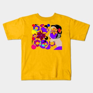 Abstract Lady with Shapes Kids T-Shirt